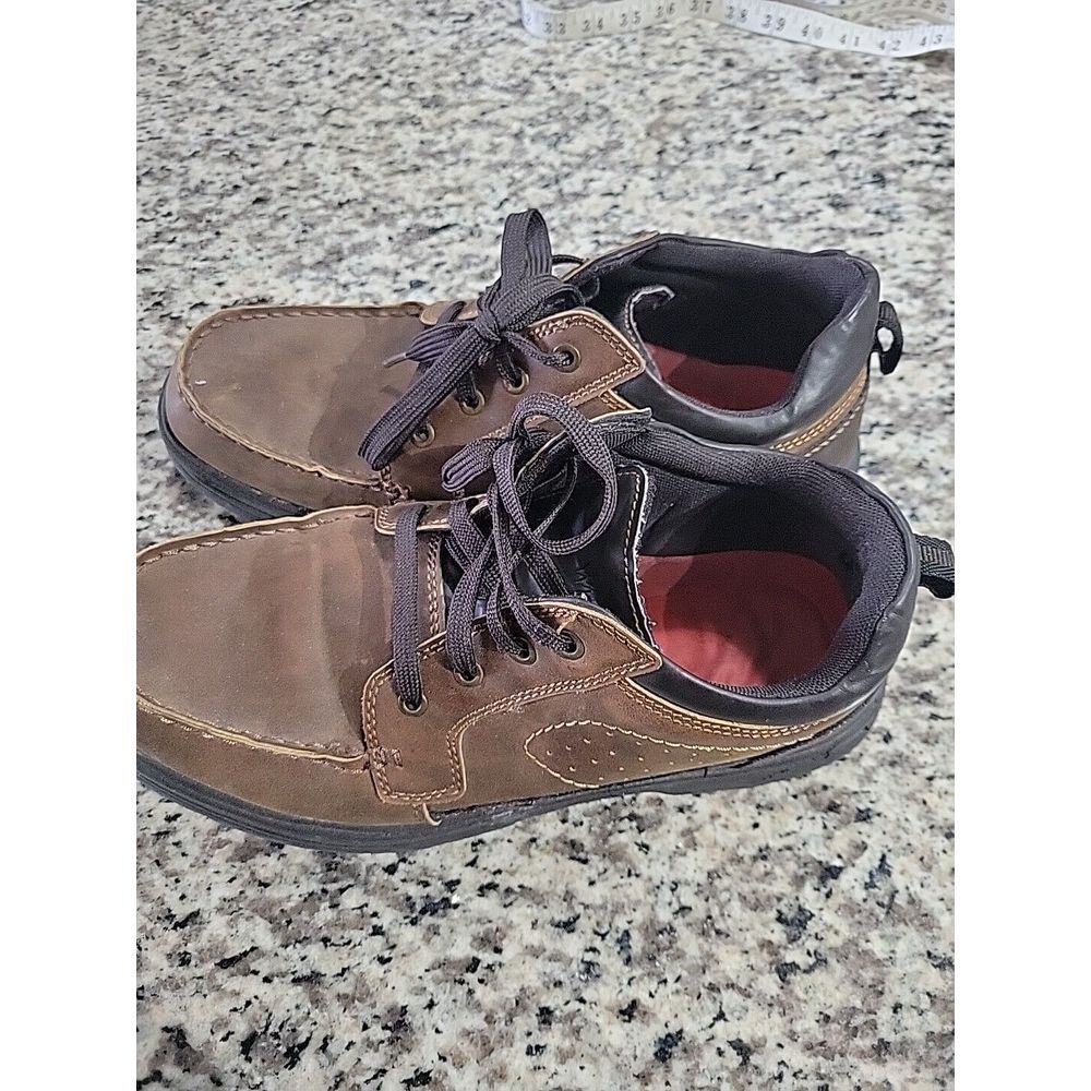 Wrangler‎ Shoes Mens 11 Moc Toe Lace Up Casual Low Sneakers Brown Faux Leather